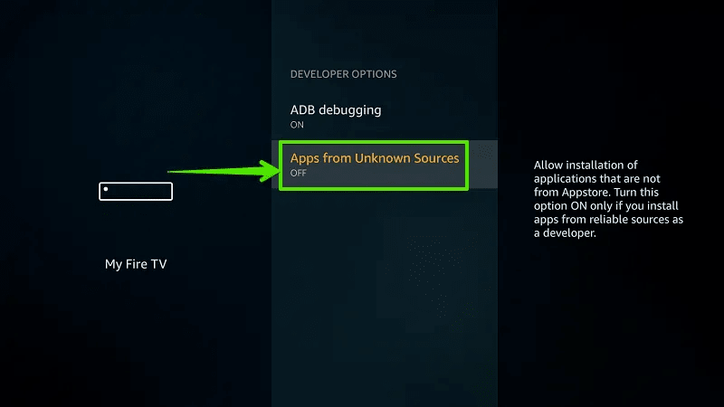 Enable Apps from unknown sources
