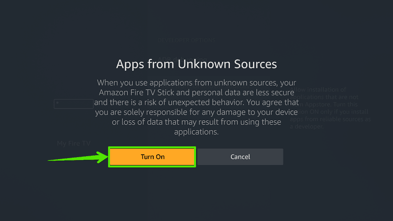 Select Turn ON